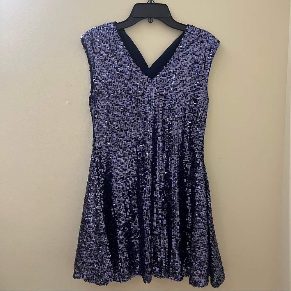 Blue sequin dress